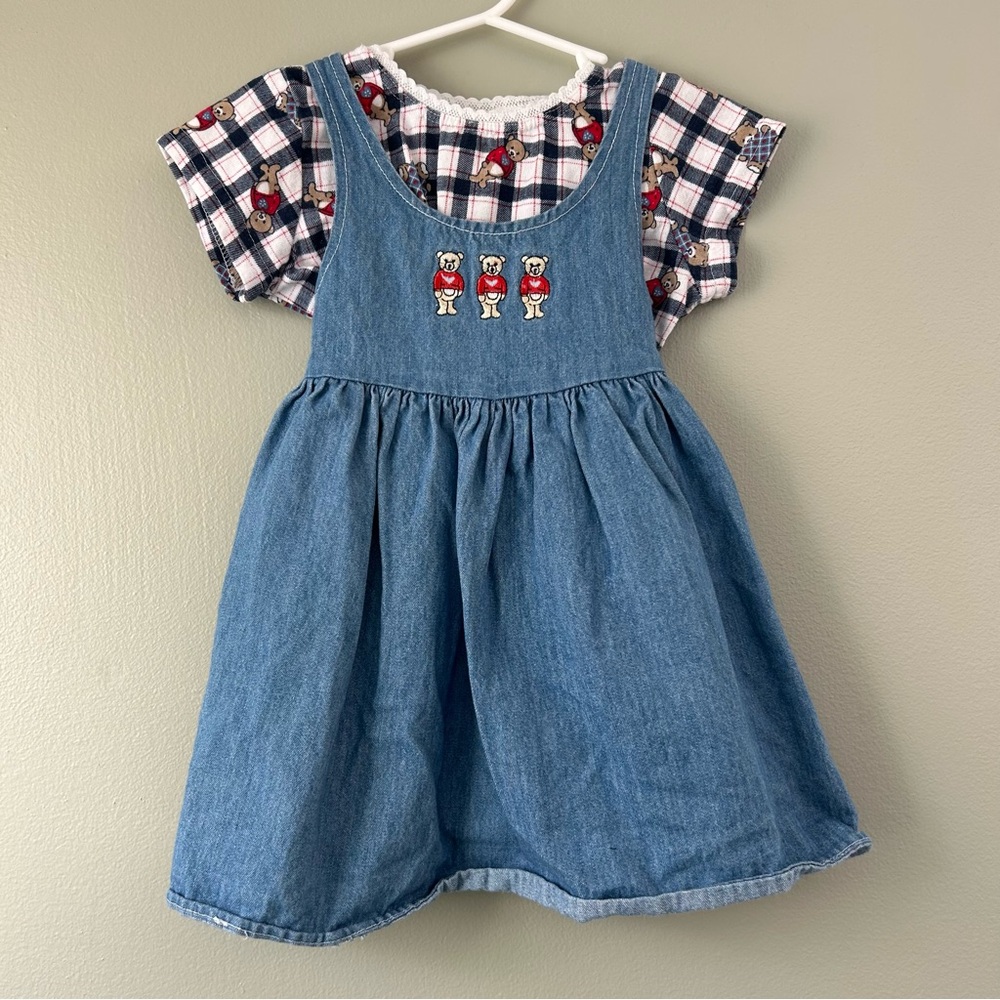 Vintage Buttercup Teddy Bear Dress Set